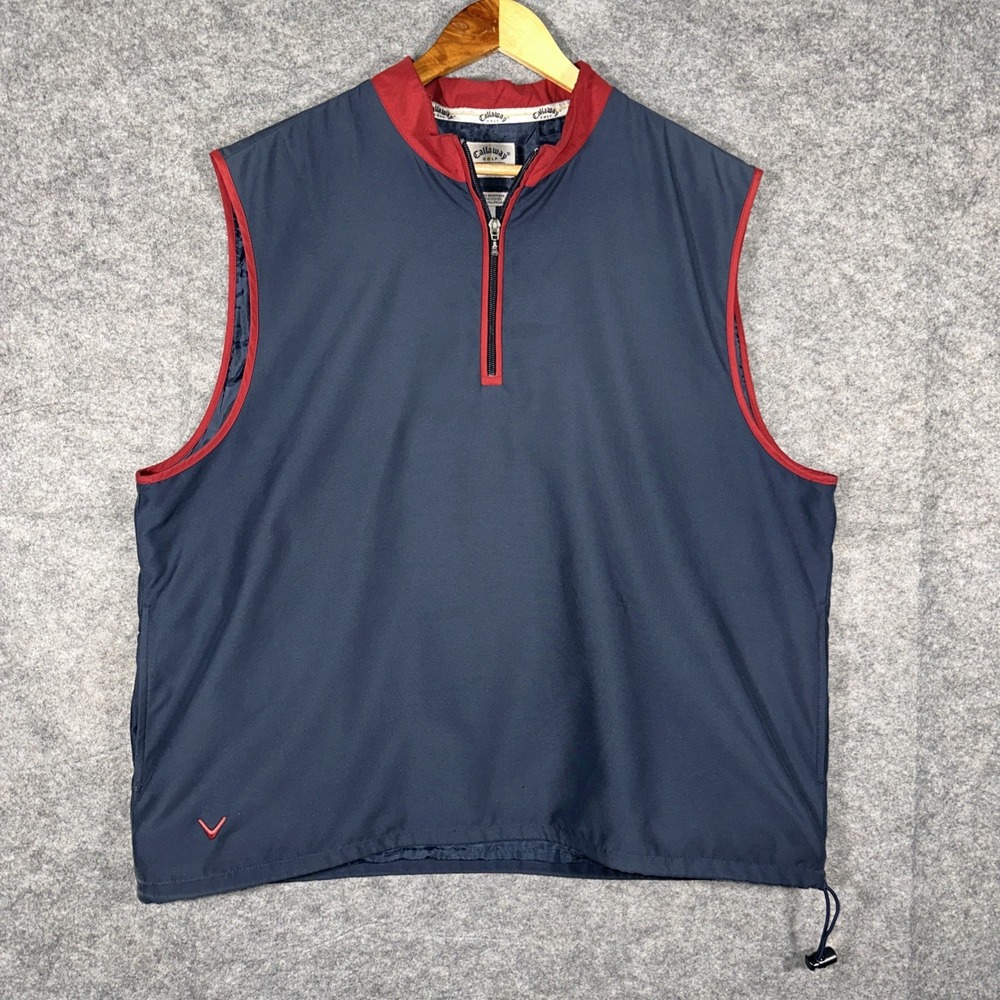 Callaway Golf Men's Brushed Microfiber Quarter Zip Vest Red Size Large